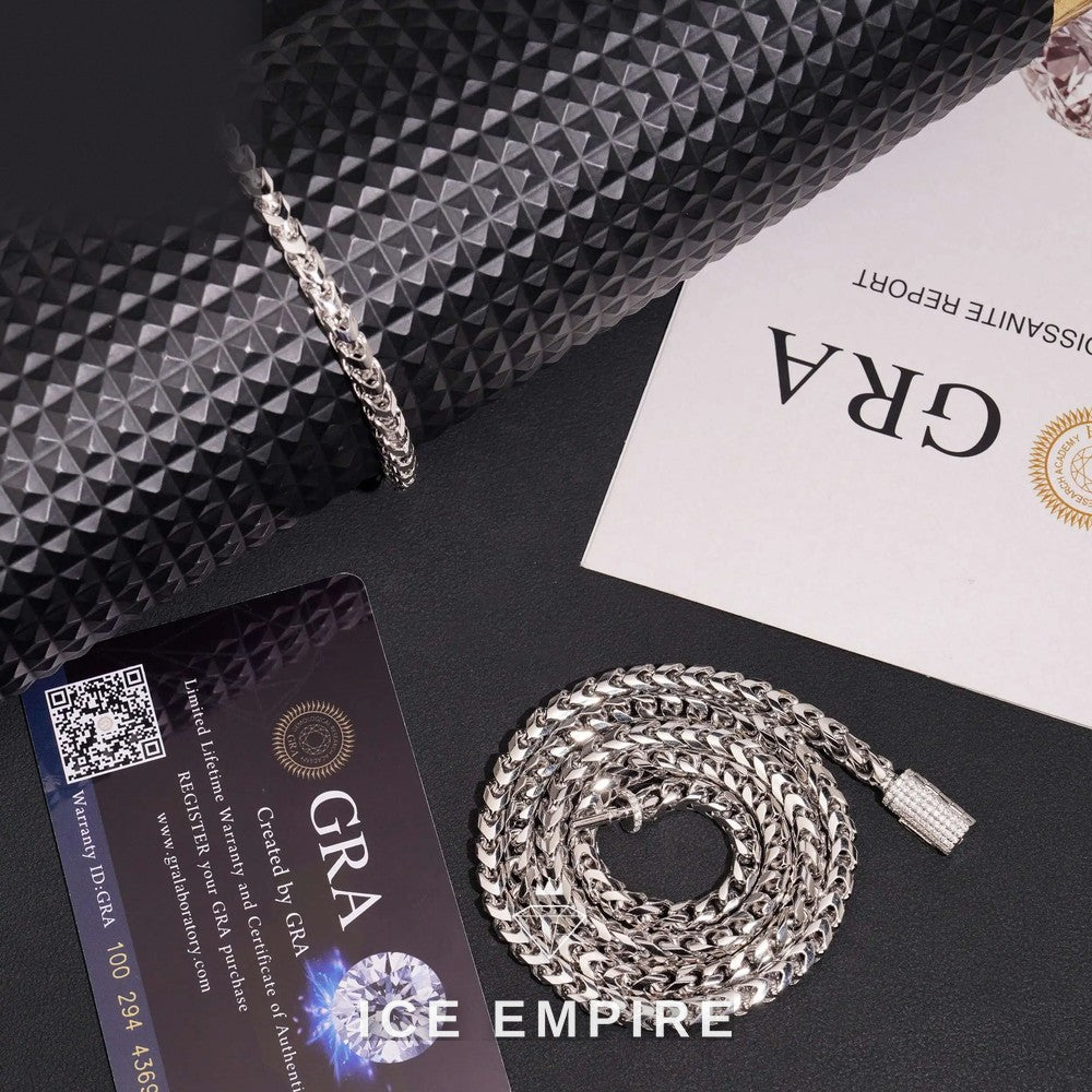 Iced Out 925 Silver Moissanite Cuban Chain