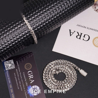Iced Out 925 Silver Moissanite Cuban Chain