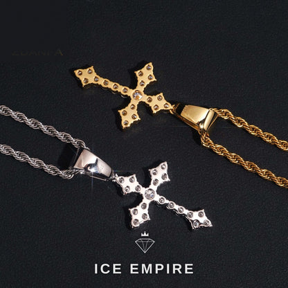 Iced Out Cross 925 Silver Moissanite Pendant