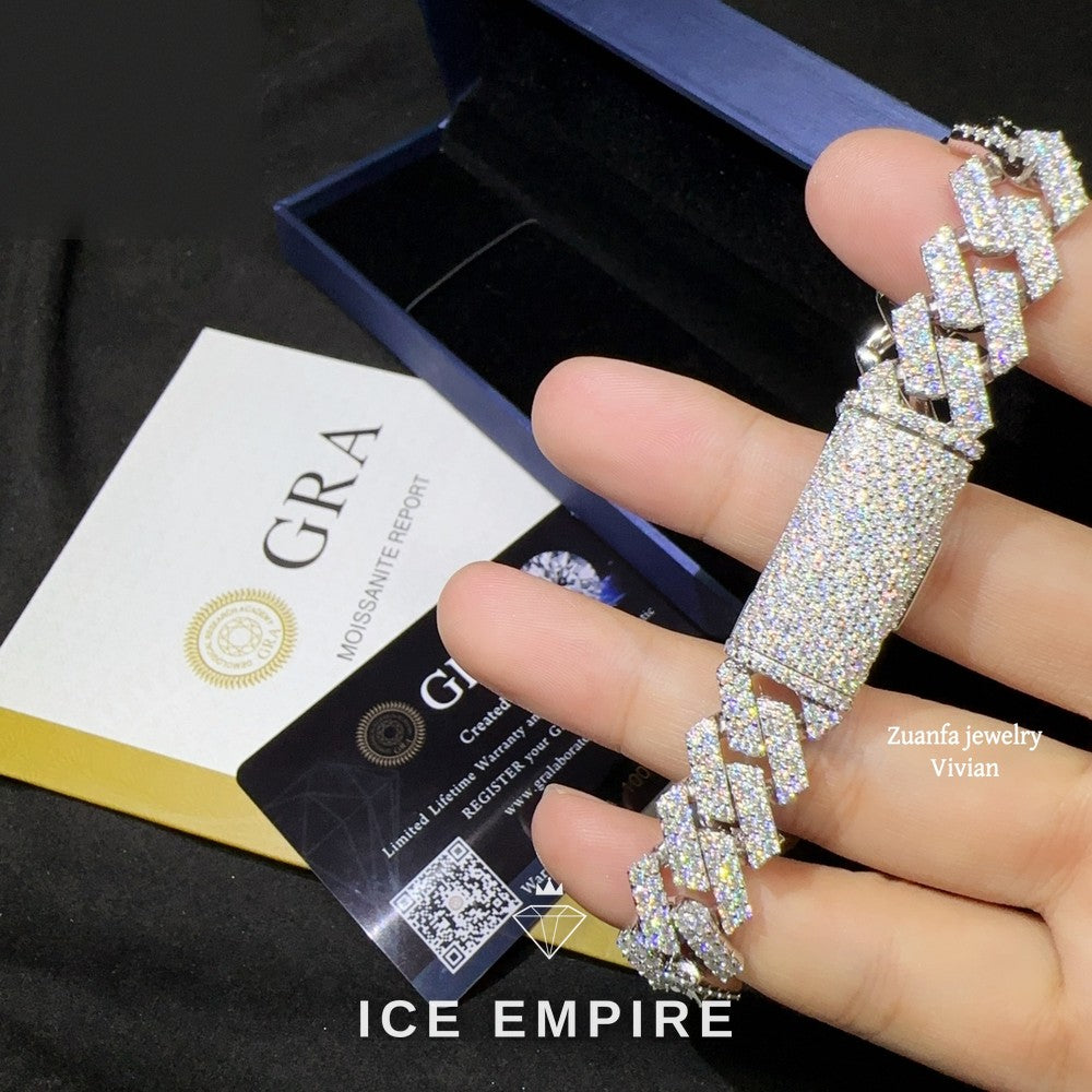 Iced Out Rose Gold Plated Moissanite Cuban Chain