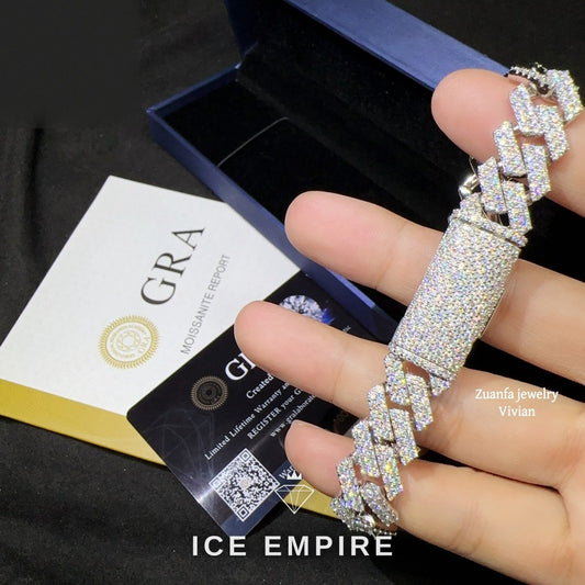 Iced Out Rose Gold Plated Moissanite Cuban Chain