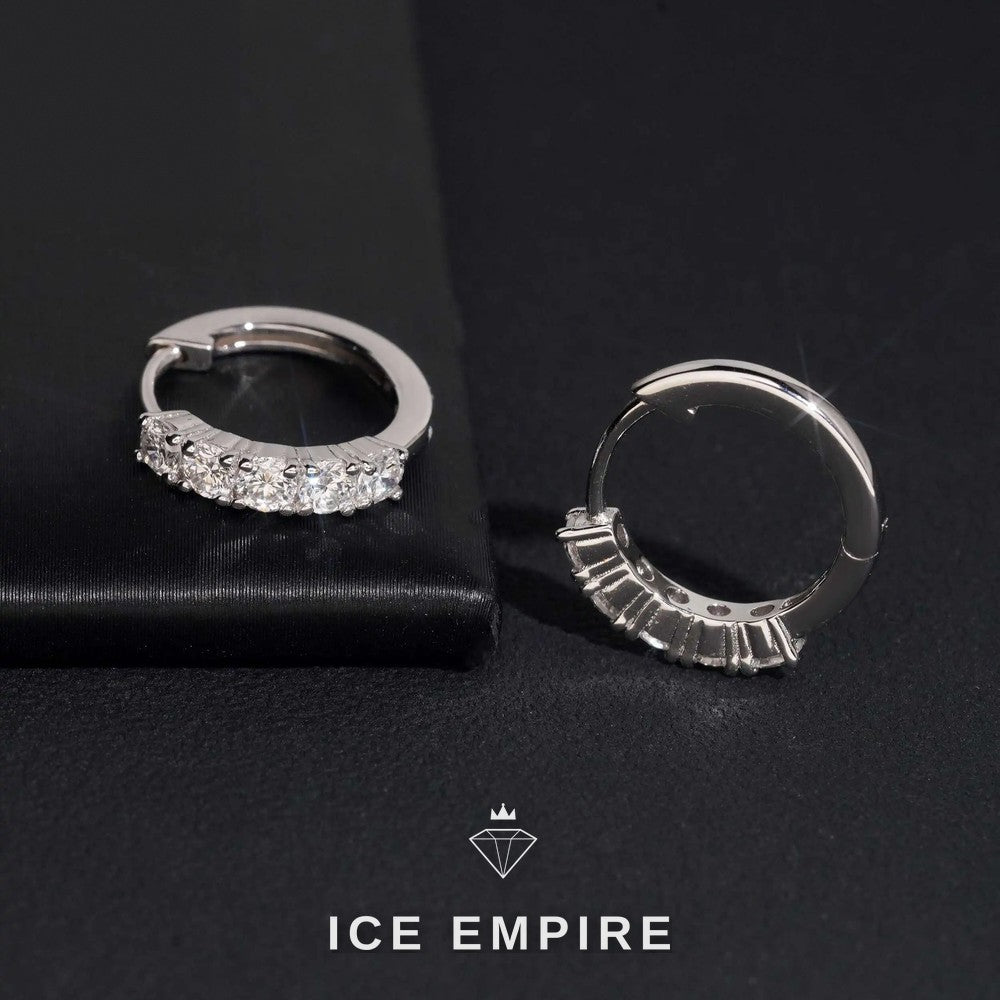 Iced Out Rose Gold Plated Lab Grown Diamond Hoop Earrings