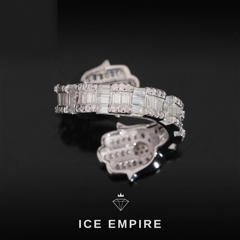 Iced Out 925 Silver Moissanite Ring