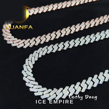 Iced Out Gold Plated Moissanite Cuban Chain