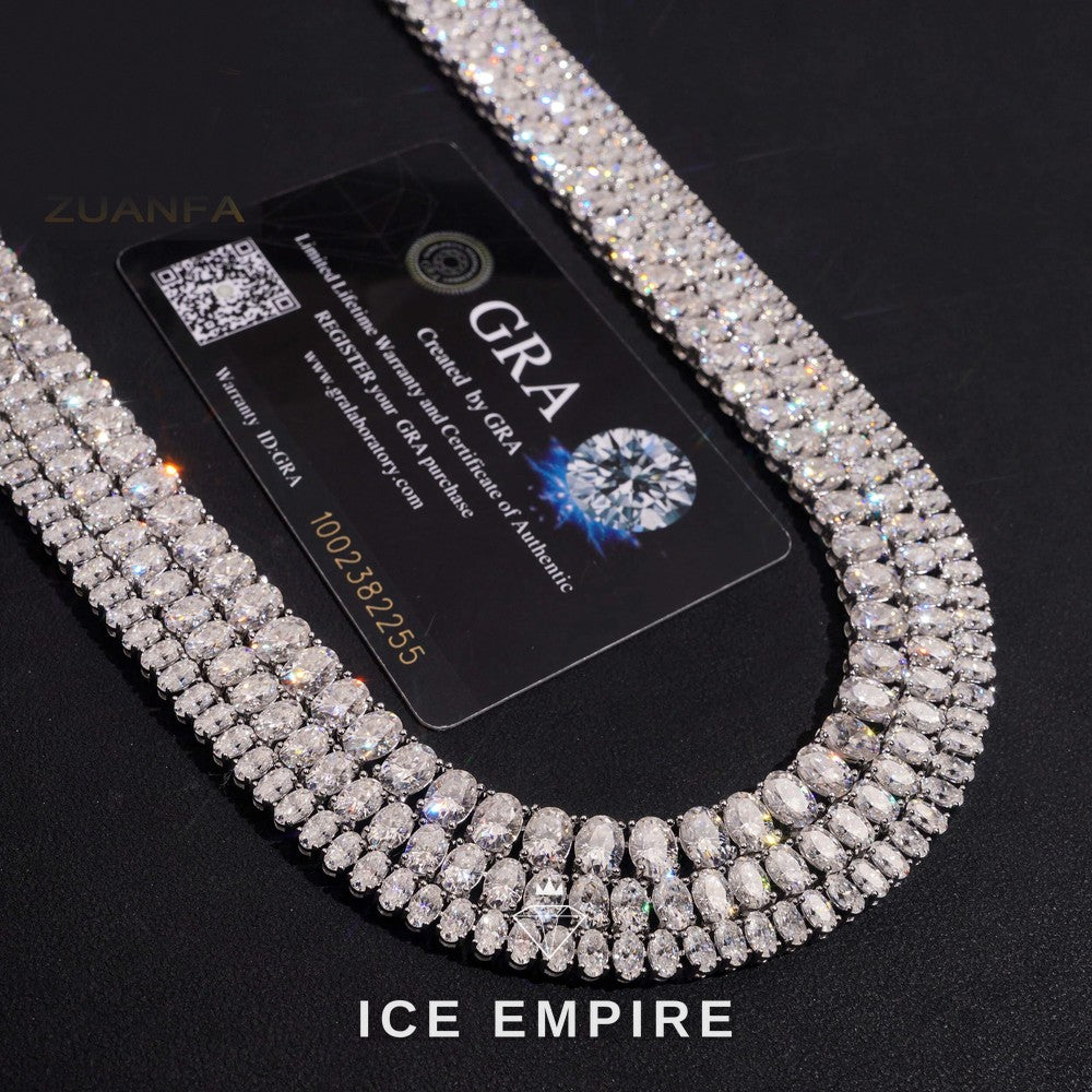 Iced Out 925 Silver Moissanite Tennis Chain
