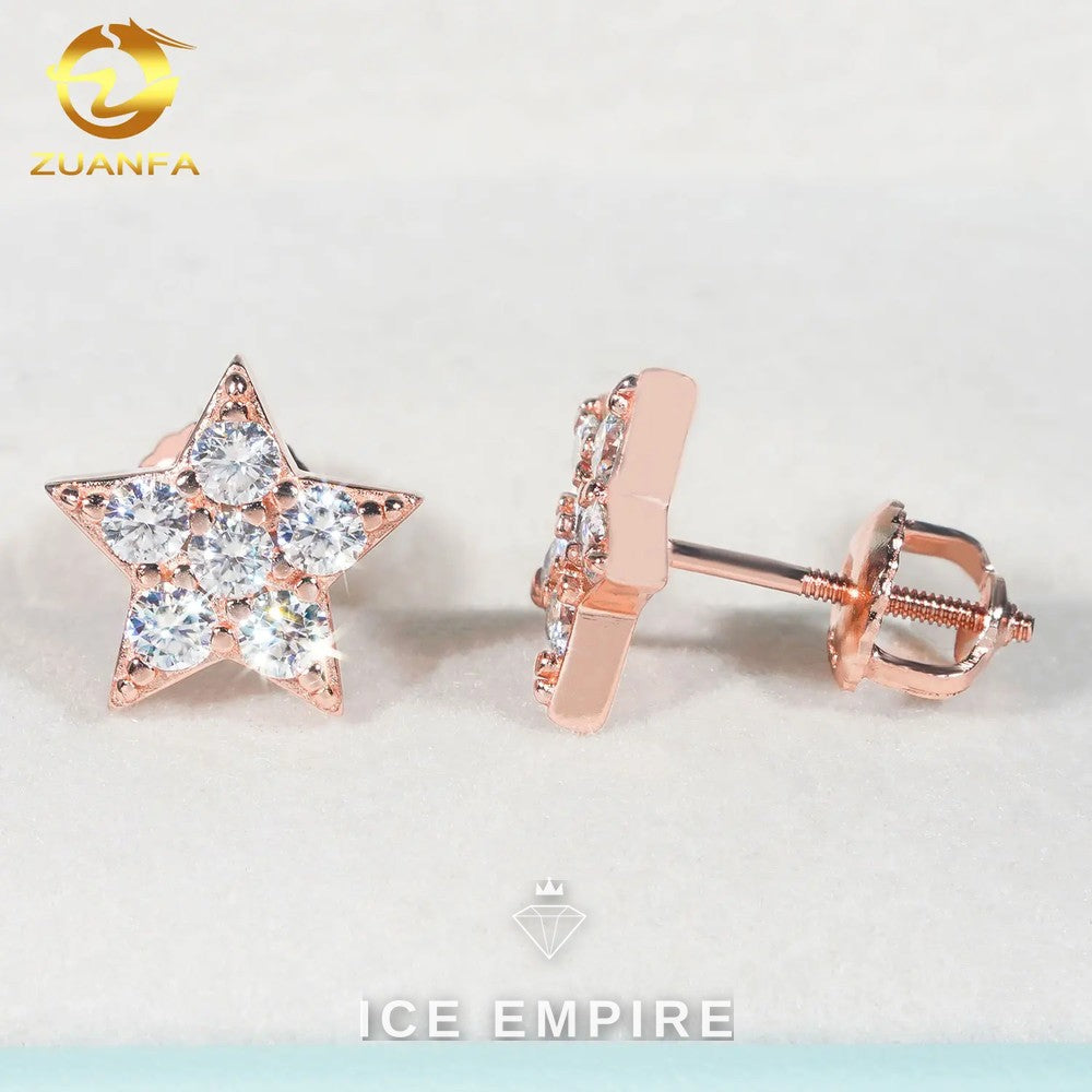 Iced Out Gold Plated Moissanite Earrings