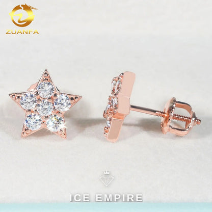 Iced Out Gold Plated Moissanite Earrings