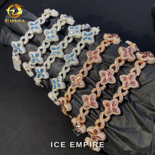 Iced Out 925 Silver Moissanite Cuban Chain