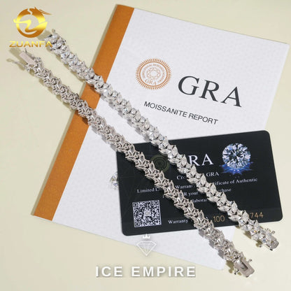 Iced Out 925 Silver Moissanite Tennis Bracelet