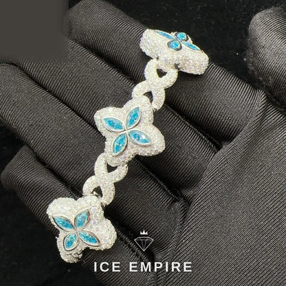 Iced Out 925 Silver Moissanite Cuban Chain
