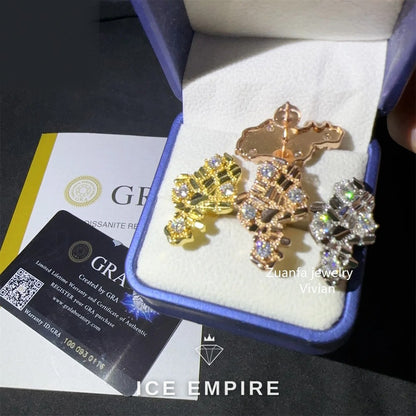 Iced Out 925 Silver Moissanite Earrings