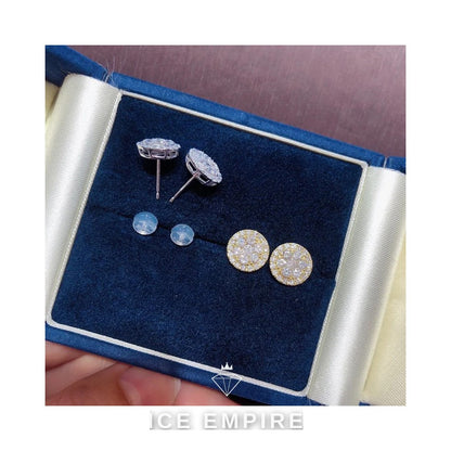 Iced Out 10K Gold Moissanite Earrings
