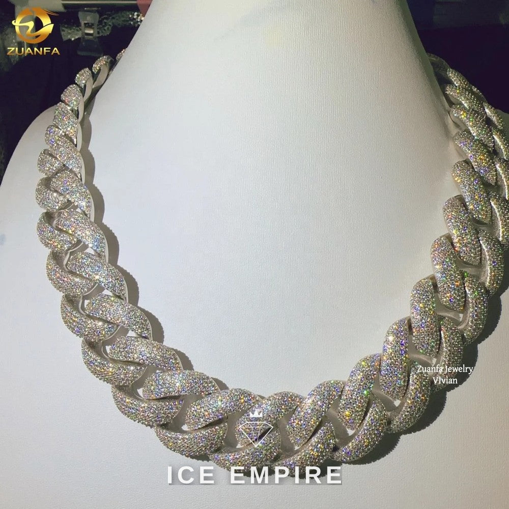Iced Out Rose Gold Plated Moissanite Cuban Chain