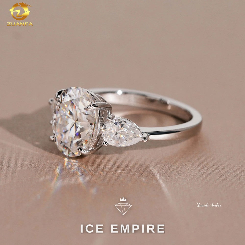 Iced Out Gold Plated Moissanite Wedding Band