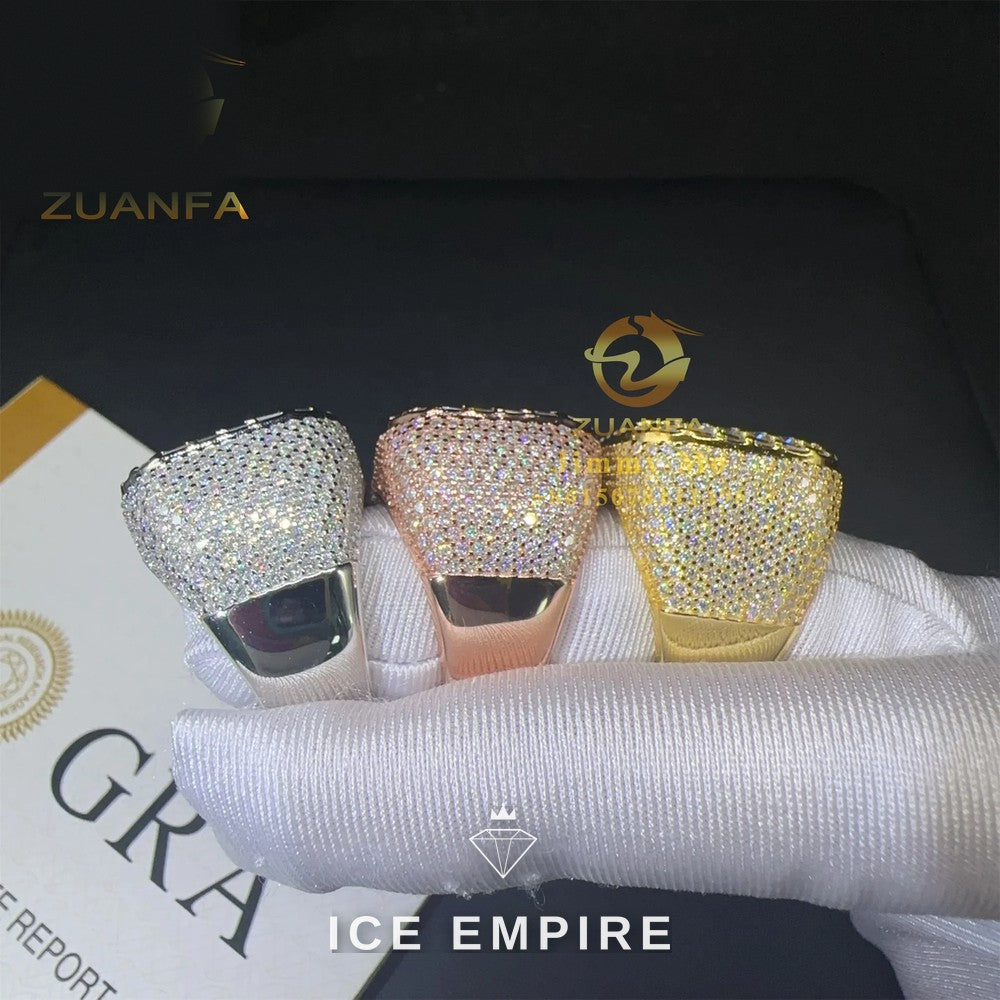 Iced Out Baguette Rose Gold Plated Moissanite Ring