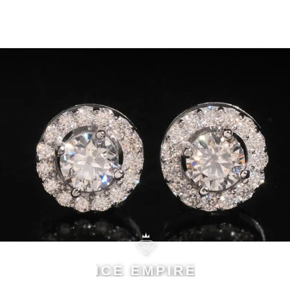Iced Out 925 Silver Moissanite Earrings