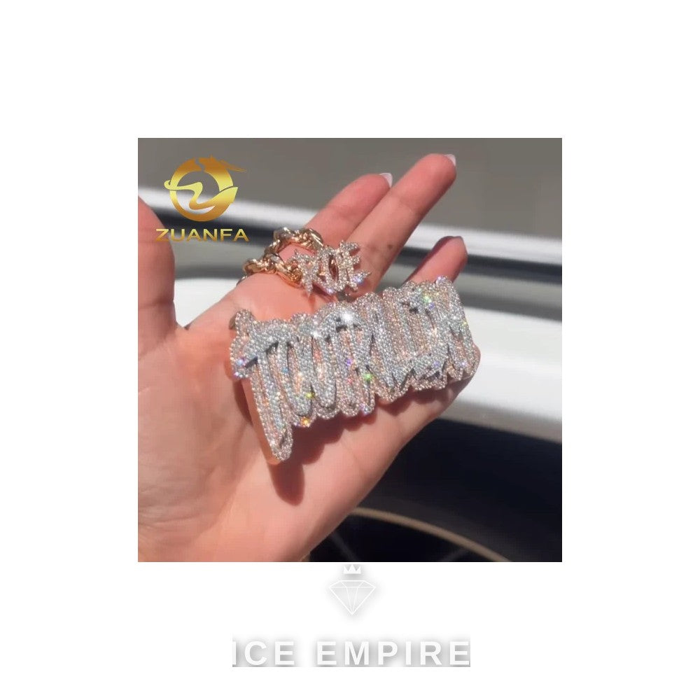 Iced Out Rose Gold Plated Moissanite Pendant