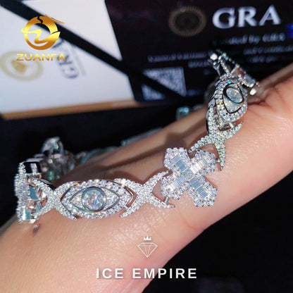Iced Out Baguette Rose Gold Plated Moissanite Cuban Chain