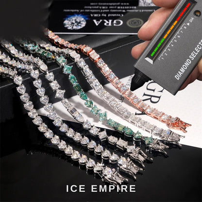 Iced Out 925 Silver Moissanite Tennis Bracelet