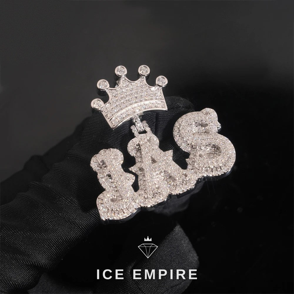 Iced Out Baguette Rose Gold Plated Moissanite Pendant