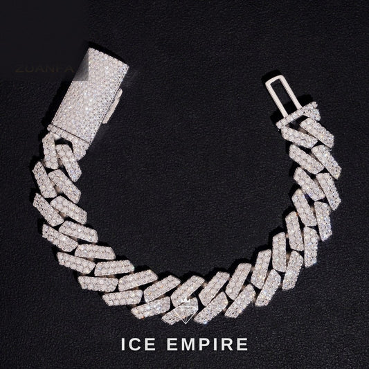 Iced Out 925 Silver Moissanite Cuban Chain