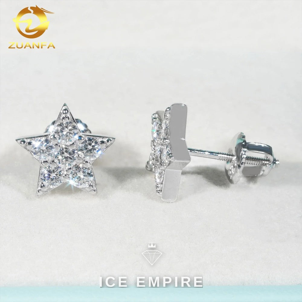 Iced Out Gold Plated Moissanite Earrings