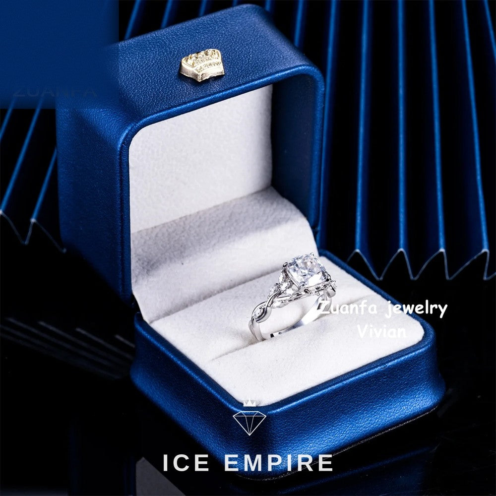 Iced Out 925 Silver Moissanite Ring