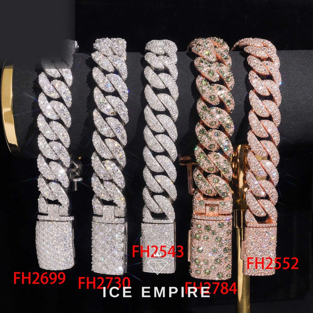 Iced Out Rose Gold Plated Moissanite Cuban Chain