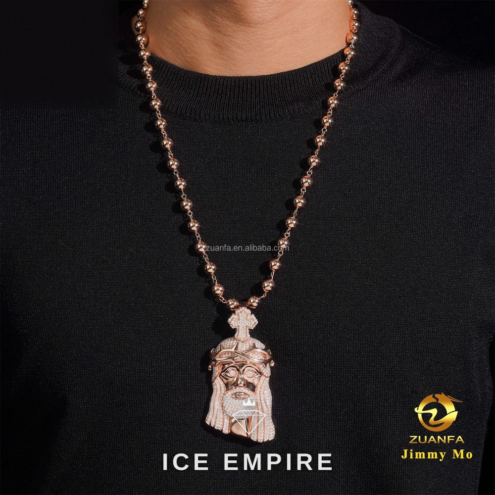 Iced Out Cross 925 Silver Moissanite Pendant