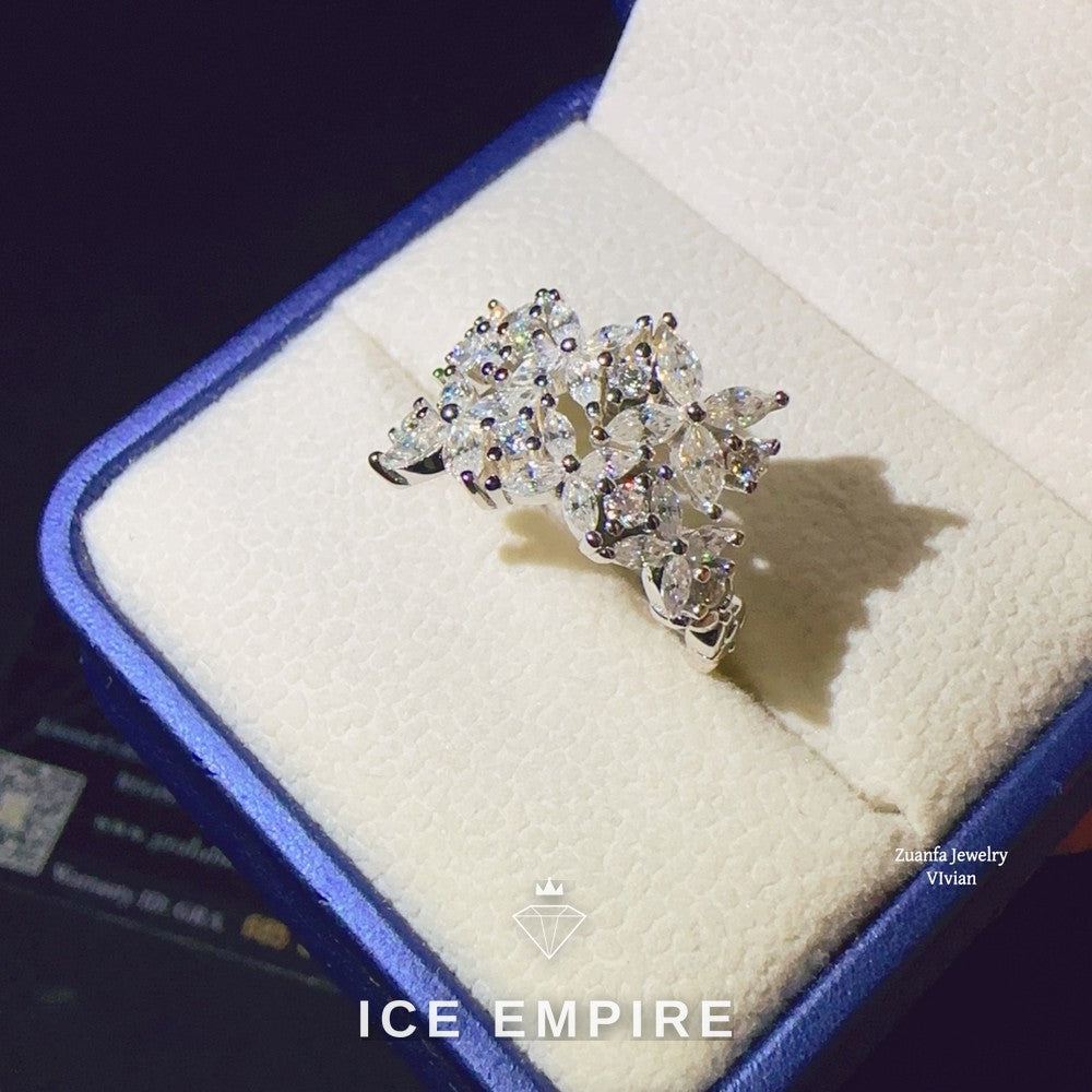 Iced Out 925 Silver Moissanite Ring