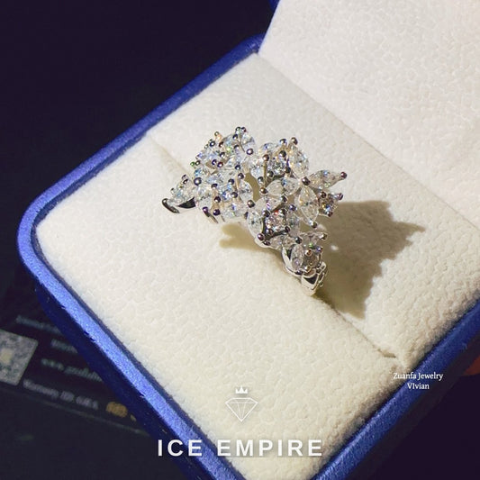 Iced Out 925 Silver Moissanite Ring