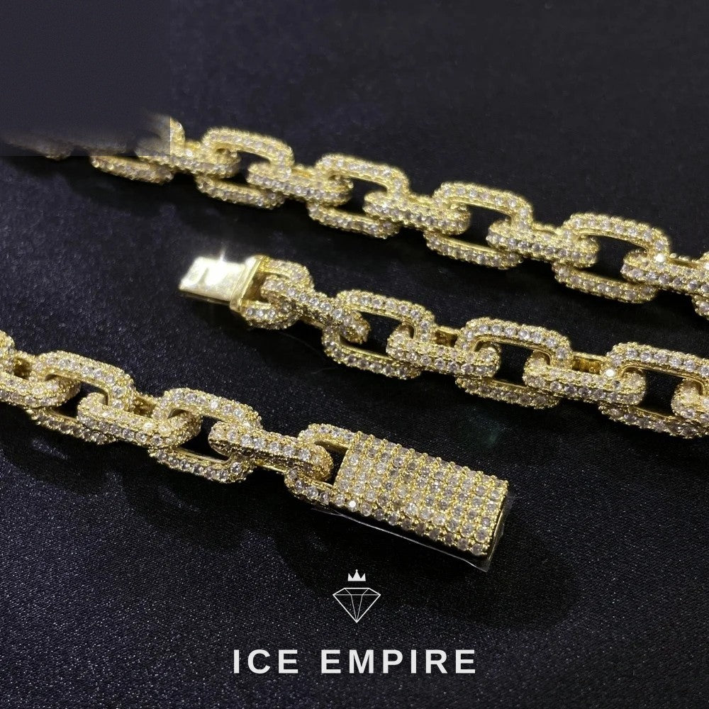 Iced Out 925 Silver Moissanite Cuban Chain