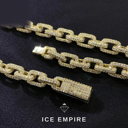 Iced Out 925 Silver Moissanite Cuban Chain