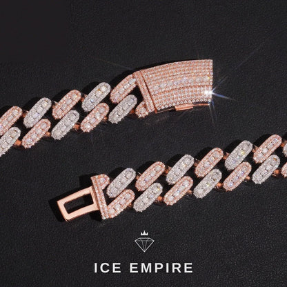 Iced Out Rose Gold Plated Moissanite Cuban Chain