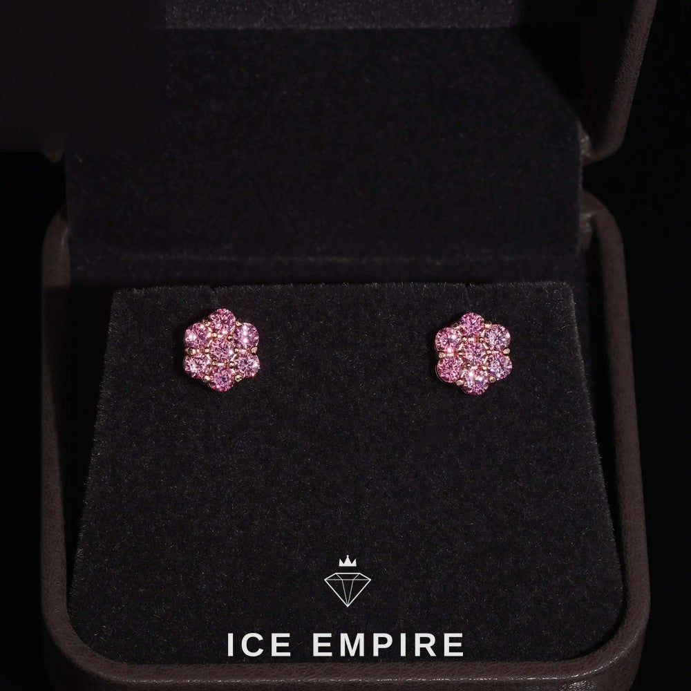 Iced Out Cluster 925 Silver Moissanite Stud Earrings