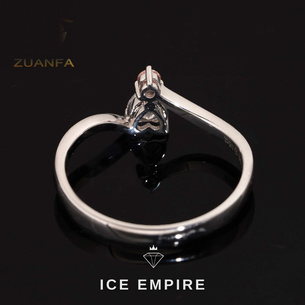 Iced Out Heart Gold Plated Lab Grown Diamond Wedding Band