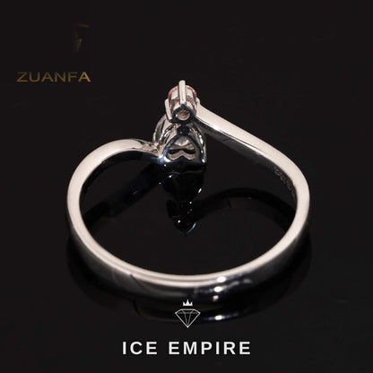 Iced Out Heart Gold Plated Lab Grown Diamond Wedding Band