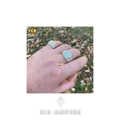 Iced Out Gold Plated Moissanite Ring
