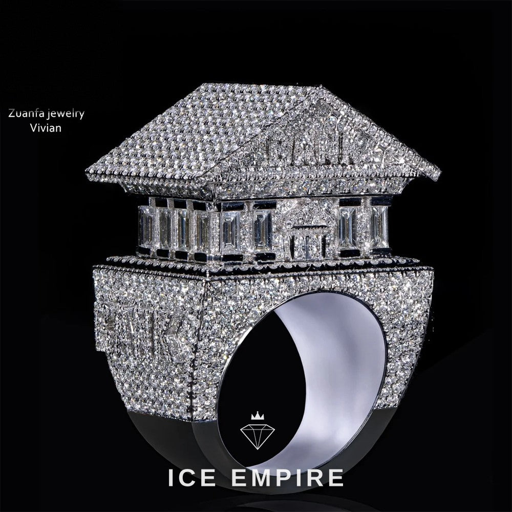Iced Out 925 Silver Moissanite Ring