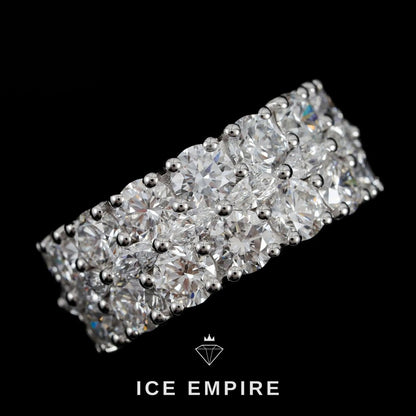 Iced Out 925 Silver Lab Grown Diamond Wedding Band