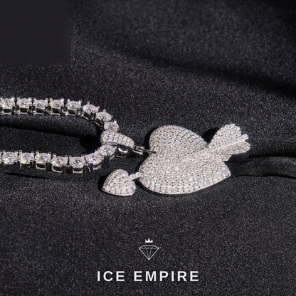 Iced Out Heart Rose Gold Plated Moissanite Pendant