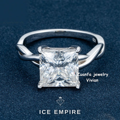 Iced Out 925 Silver Moissanite Ring