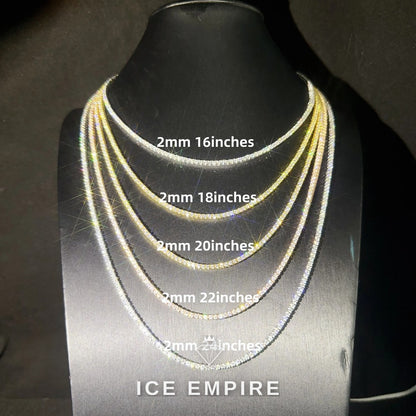Iced Out Rose Gold Plated Moissanite Tennis Chain