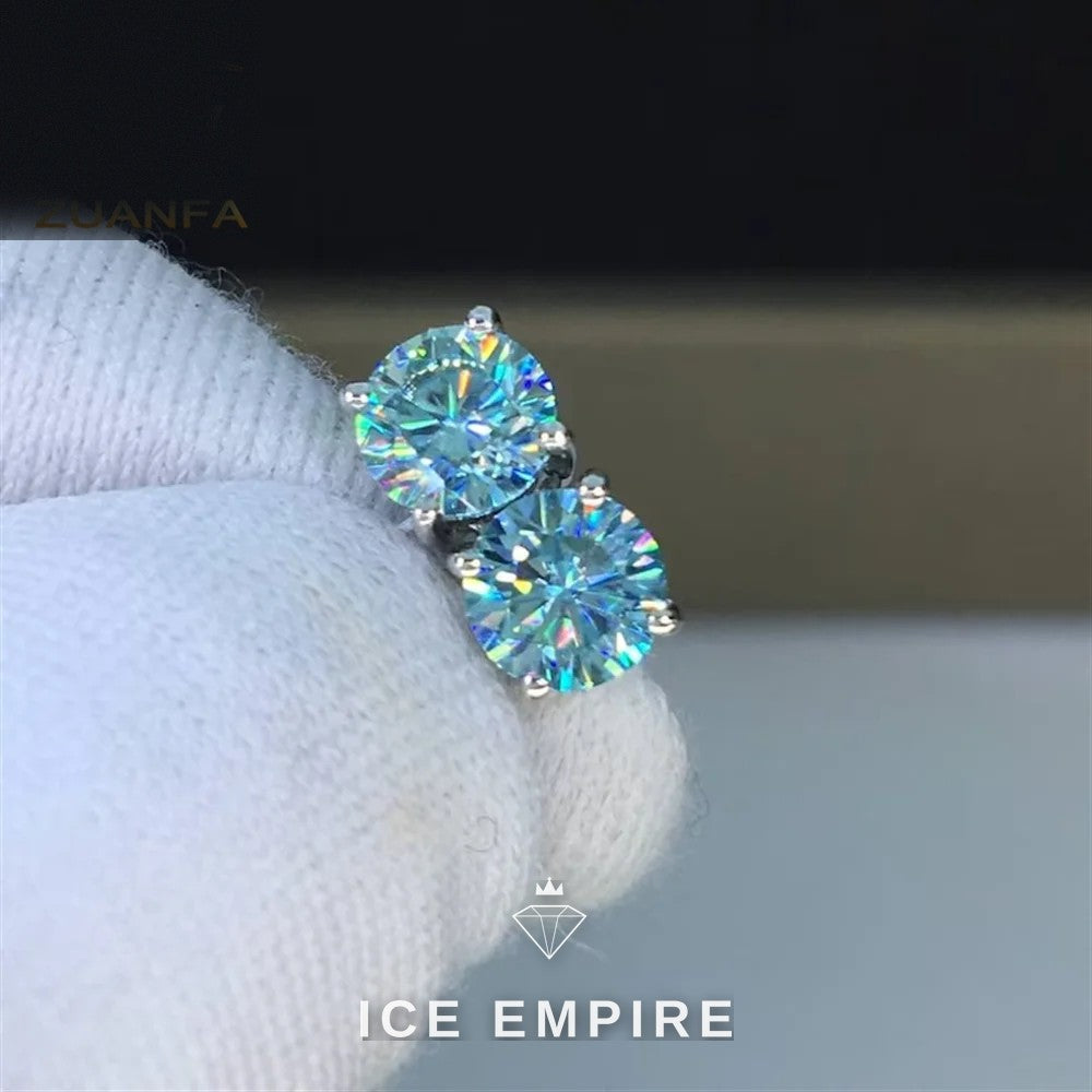Iced Out Rose Gold Plated Moissanite Stud Earrings