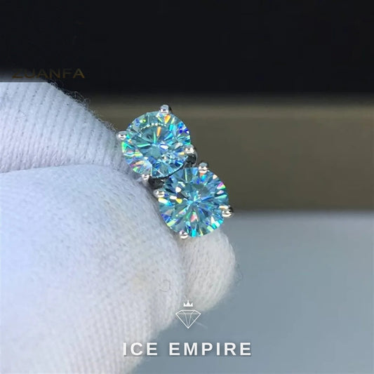 Iced Out Rose Gold Plated Moissanite Stud Earrings