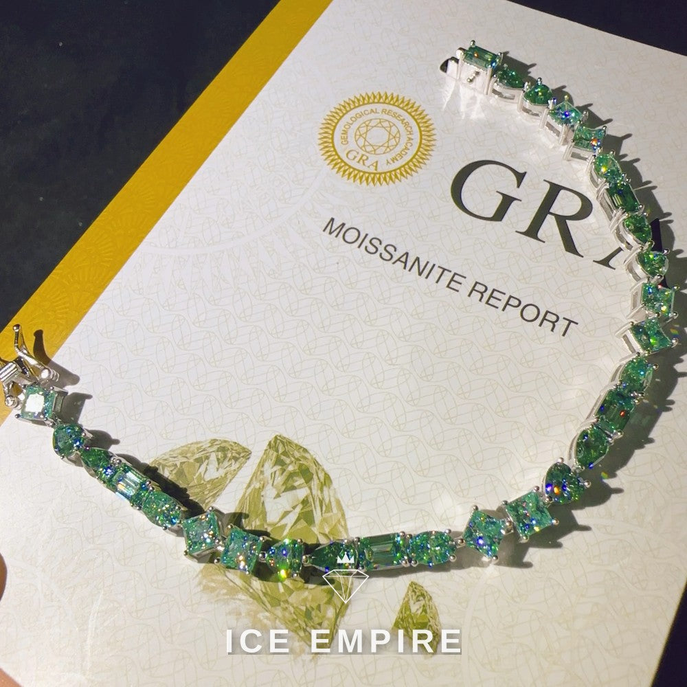 Iced Out 925 Silver Moissanite Tennis Chain