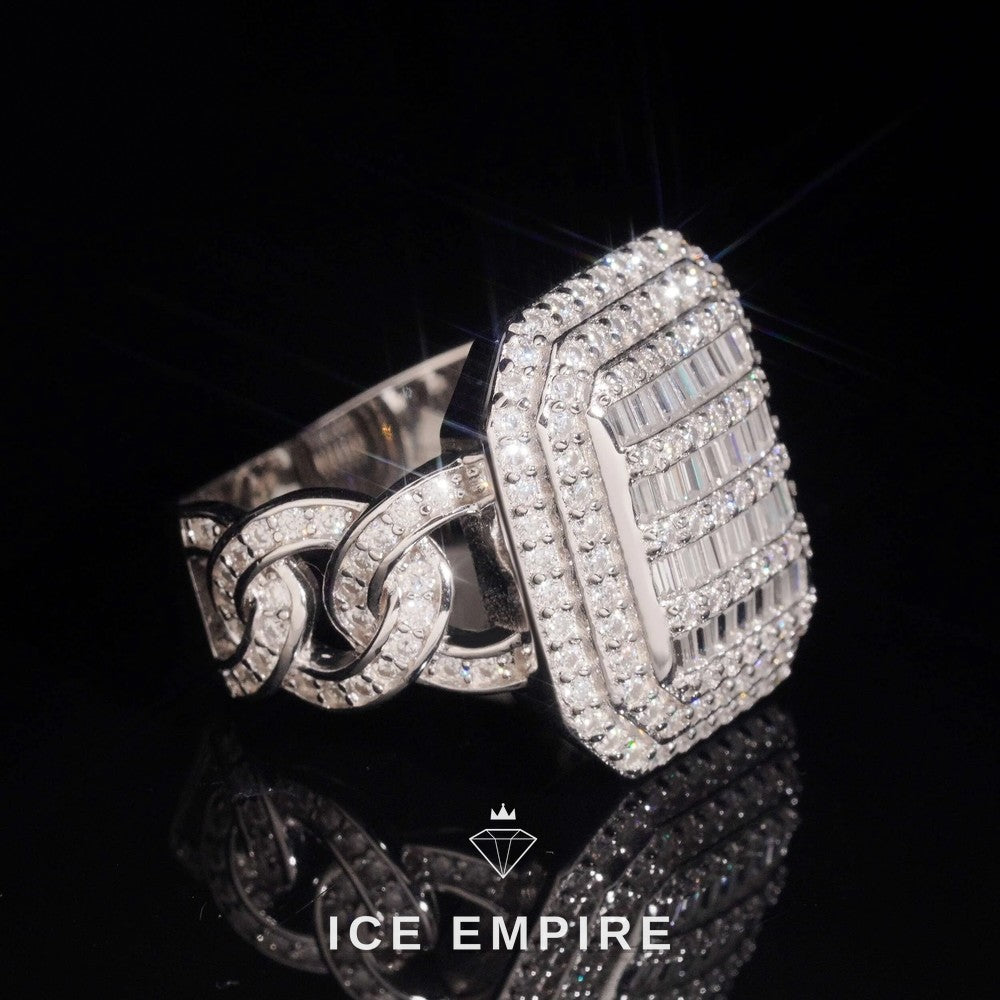 Iced Out 925 Silver Moissanite Ring