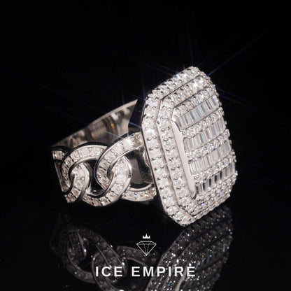Iced Out 925 Silver Moissanite Ring