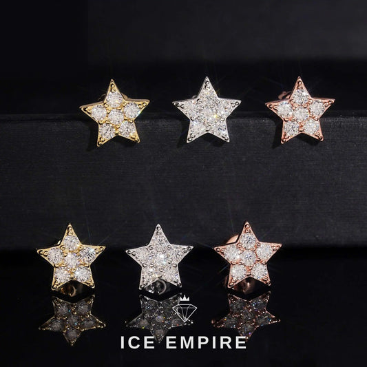 Iced Out 925 Silver Moissanite Stud Earrings