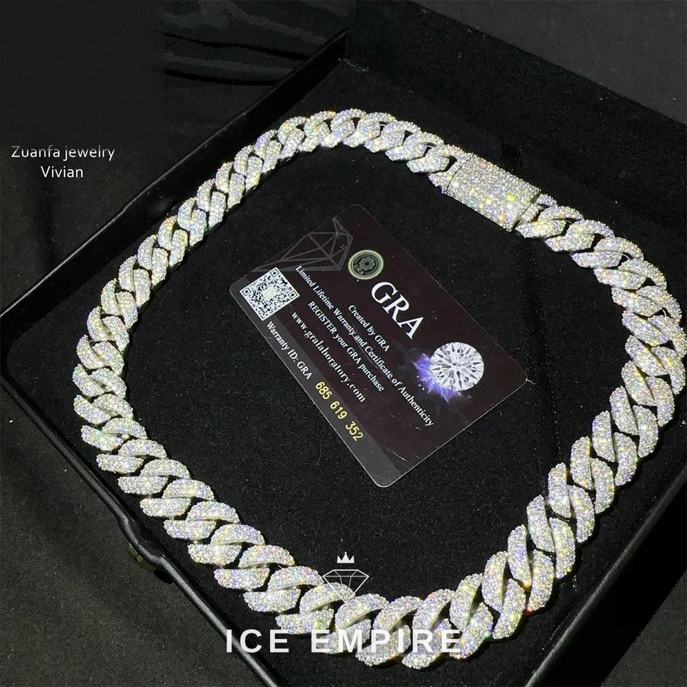 Iced Out Rose Gold Plated Moissanite Cuban Chain